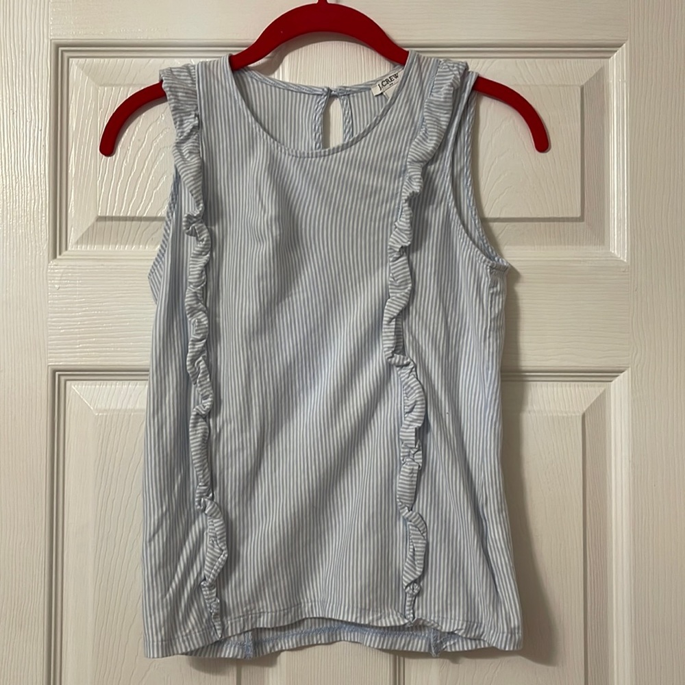 J.Crew baby blue and white striped tank size XXS